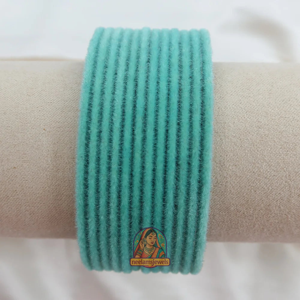 ’Sky Blue’ Velvet Bangle Set 2.10