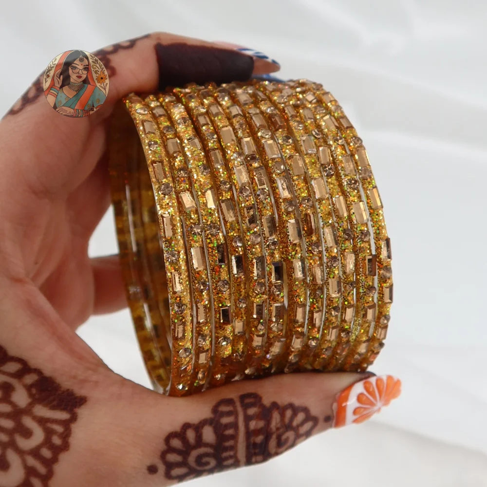 ’Sona’ Sparkle Glass Bangle Set