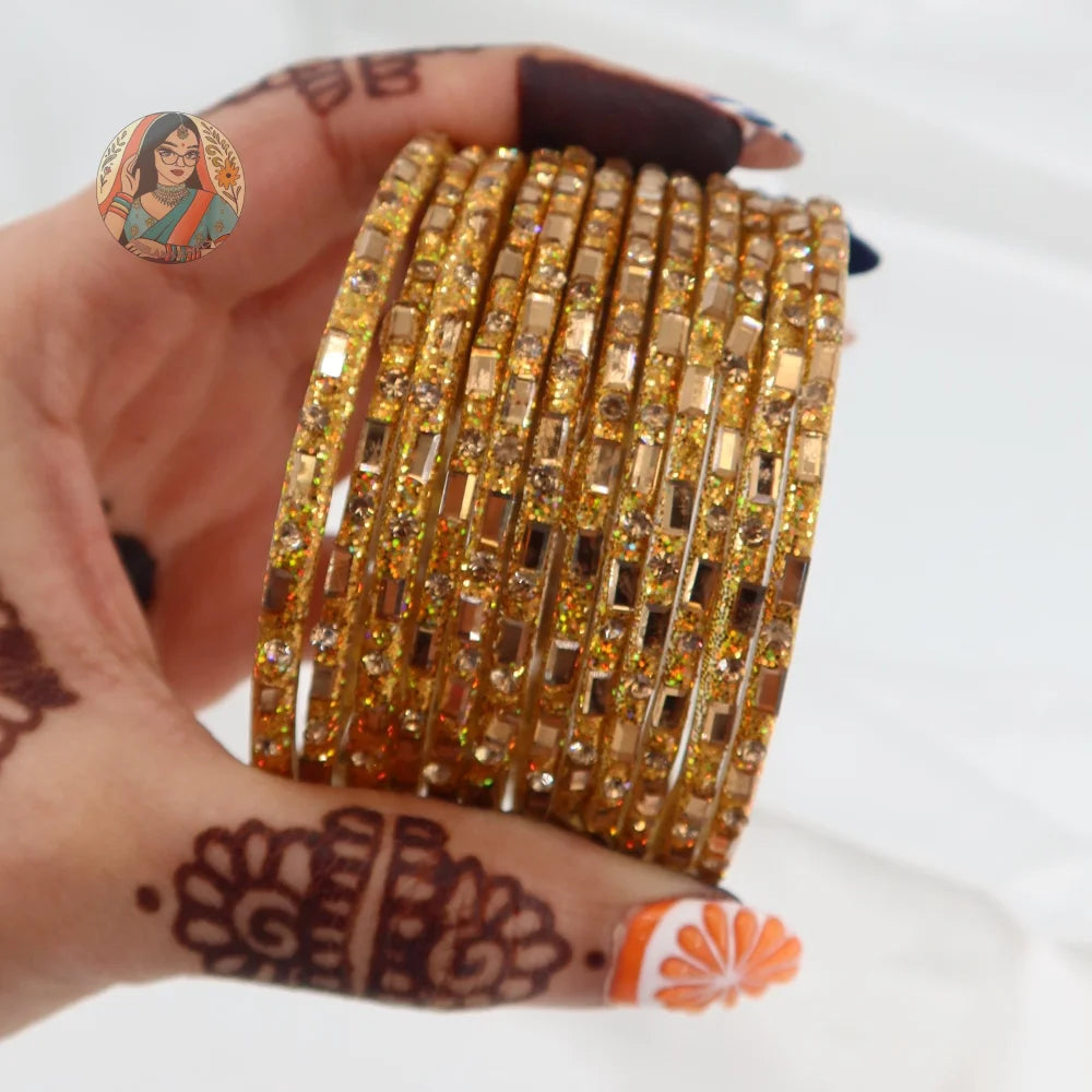 ’Sona’ Sparkle Glass Bangle Set