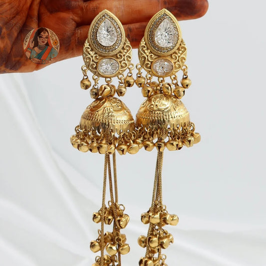 Soni Gold Kashmiri Earrings