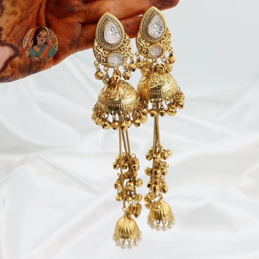 Soni Gold Kashmiri Earrings