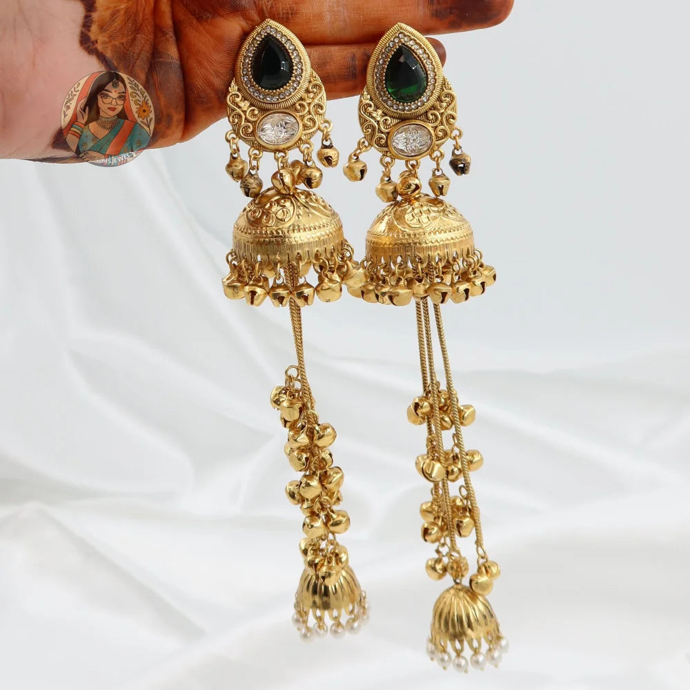 Soni Gold Kashmiri Earrings