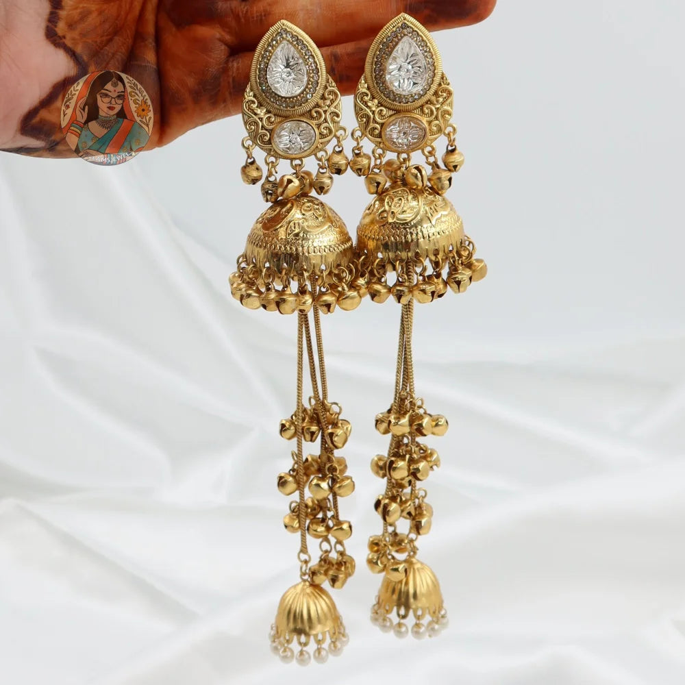 Soni Gold Kashmiri Earrings