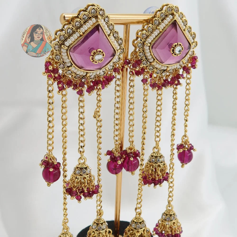 Sonyio 3-Tier Jhumka Earrings