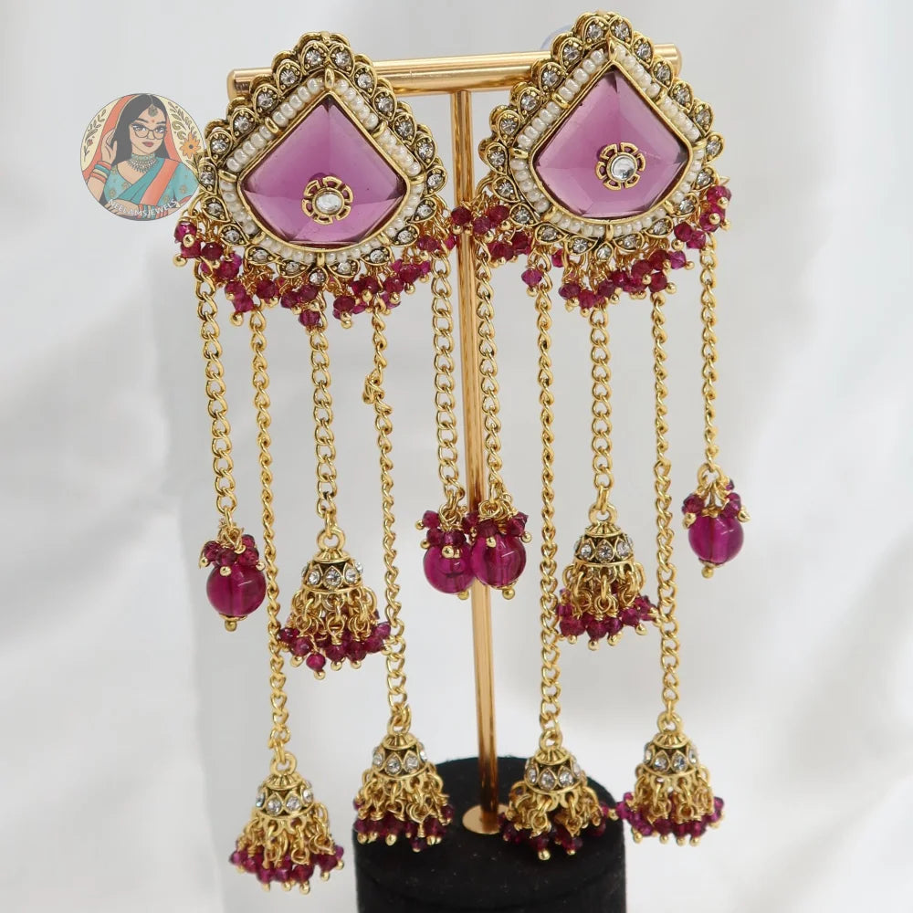 Sonyio 3-Tier Jhumka Earrings