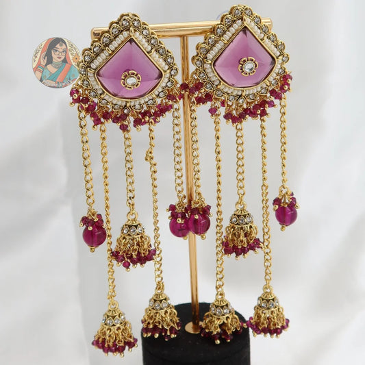 Sonyio 3-Tier Jhumka Earrings