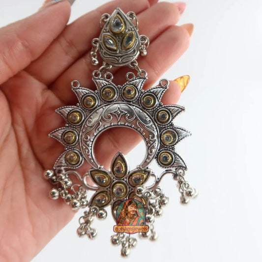 Sunburst Kundan Statement Earrings