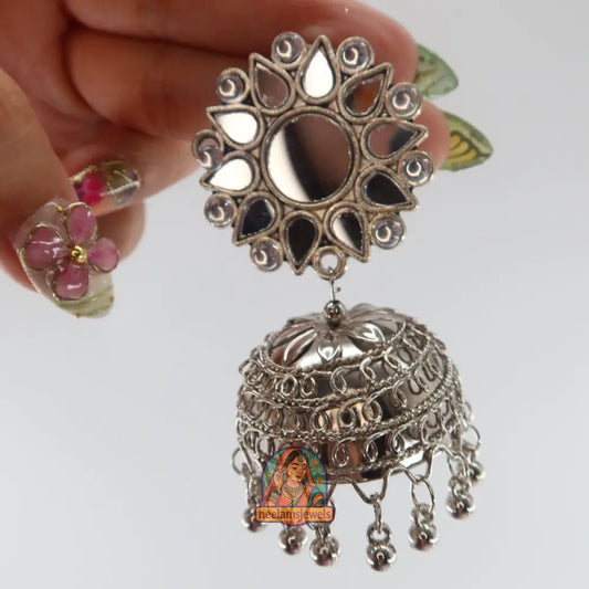 Sunburst Mirror Jhumkas