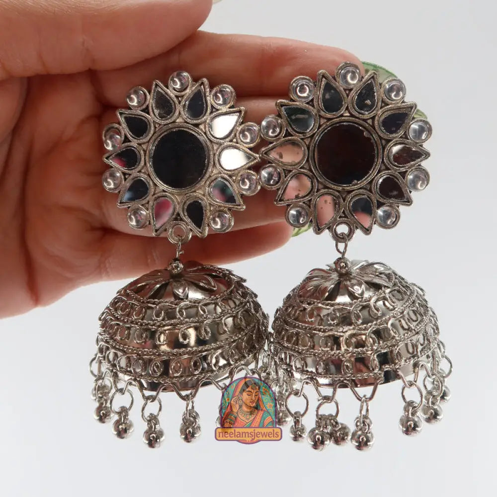 Sunburst Mirror Jhumkas
