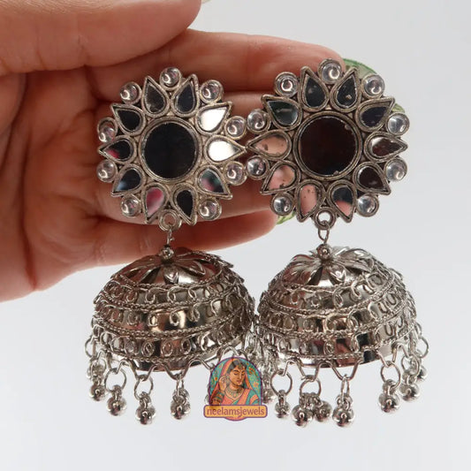Sunburst Mirror Jhumkas
