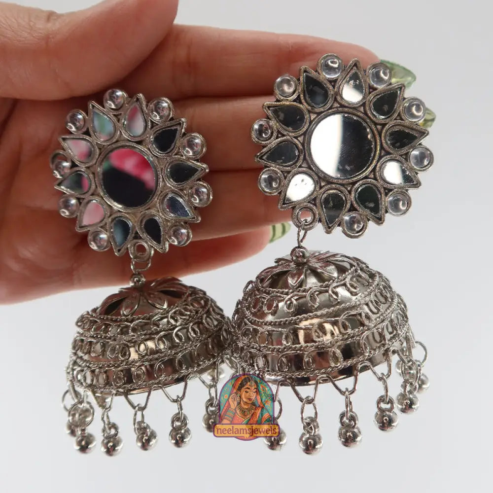Sunburst Mirror Jhumkas