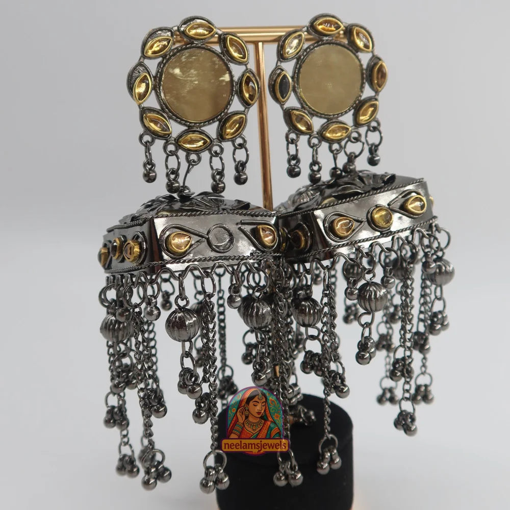 Sunehri Mirror Drop Jhumkas