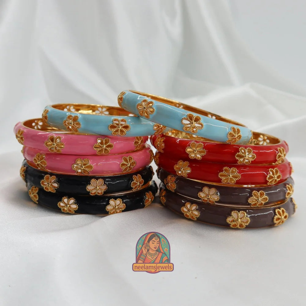 Sunehri Phool - Cutout Enamel Bracelet