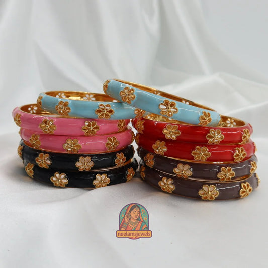 Sunehri Phool - Cutout Enamel Bracelet