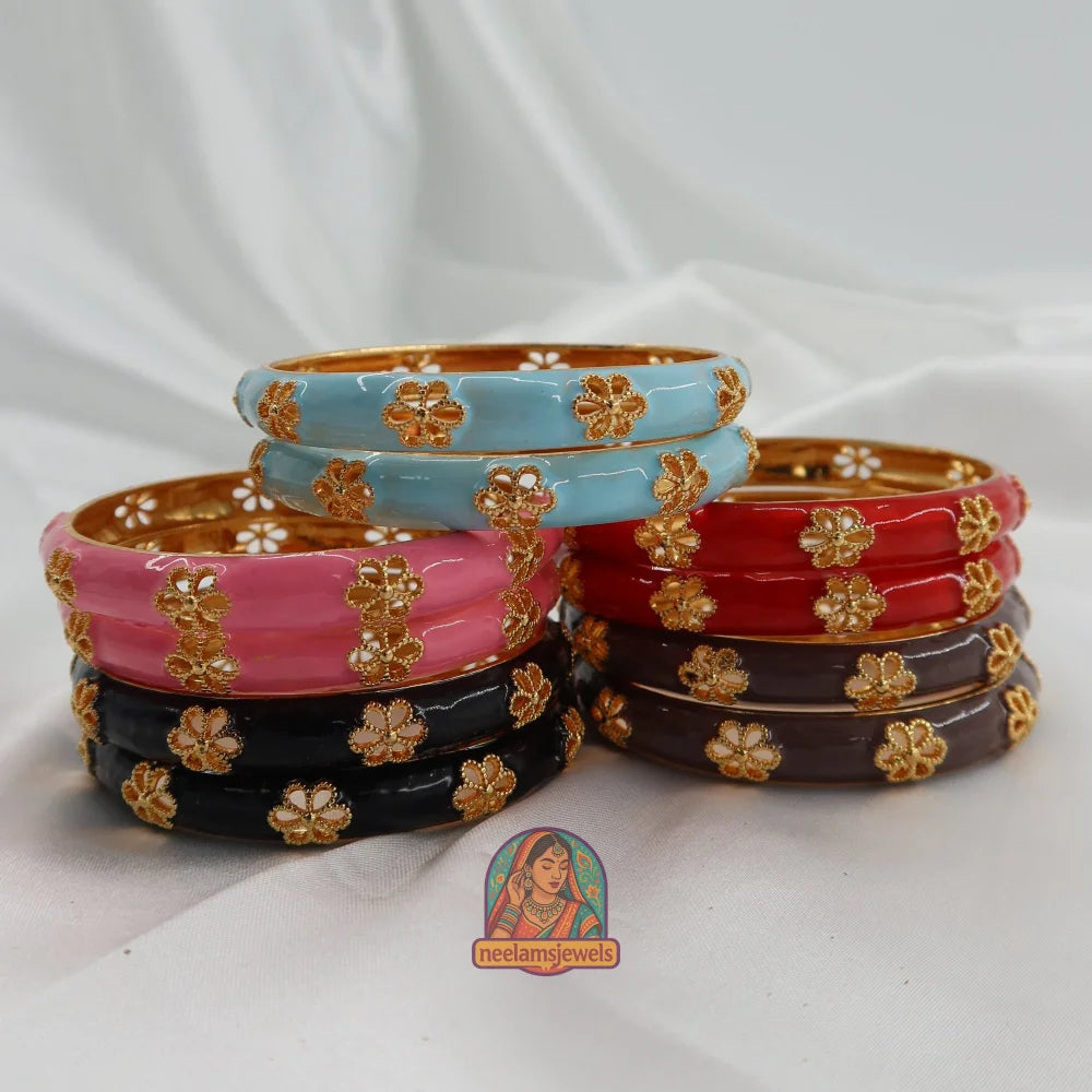 Sunehri Phool - Cutout Enamel Bracelet