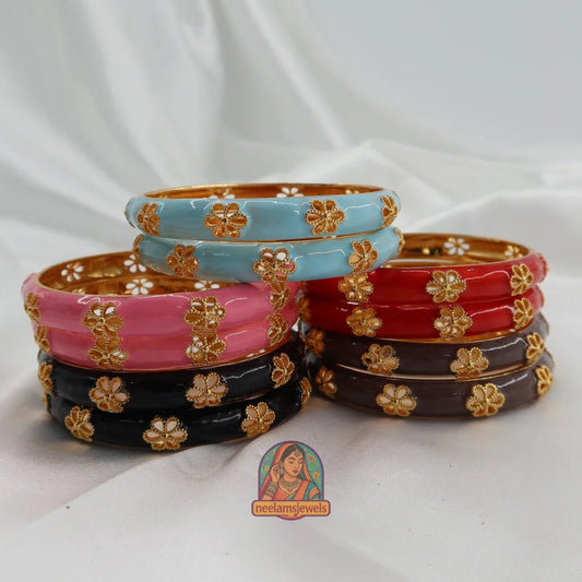 Sunehri Phool - Cutout Enamel Bracelet