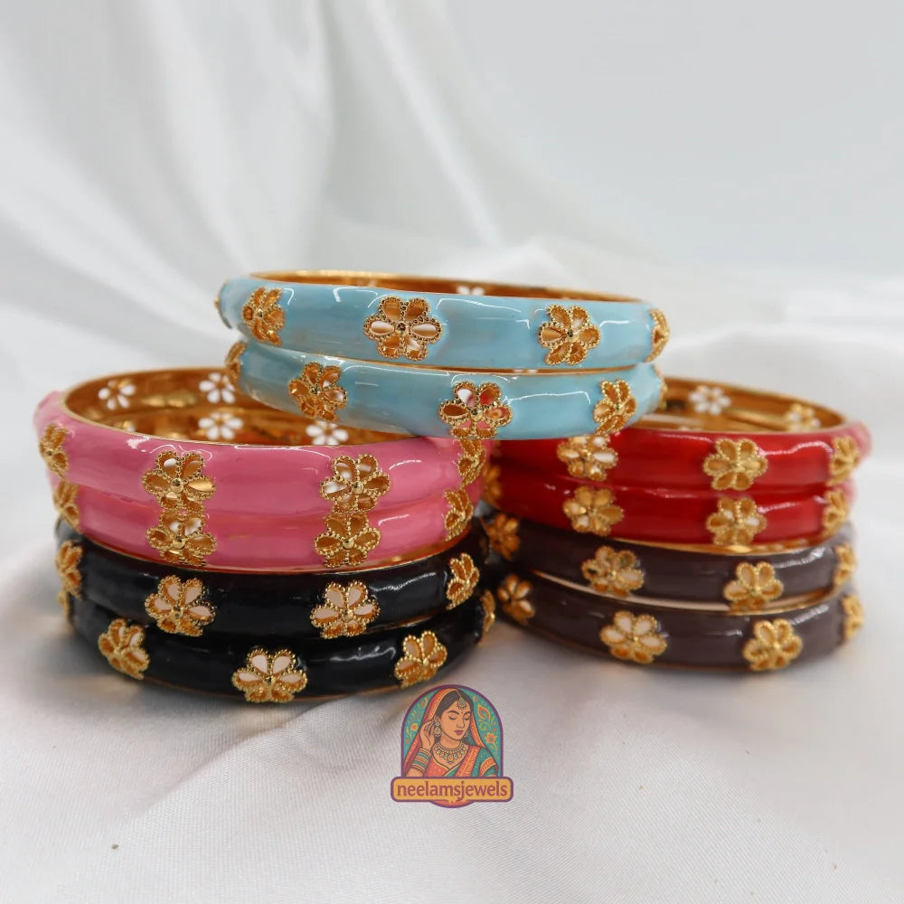 Sunehri Phool - Cutout Enamel Bracelet