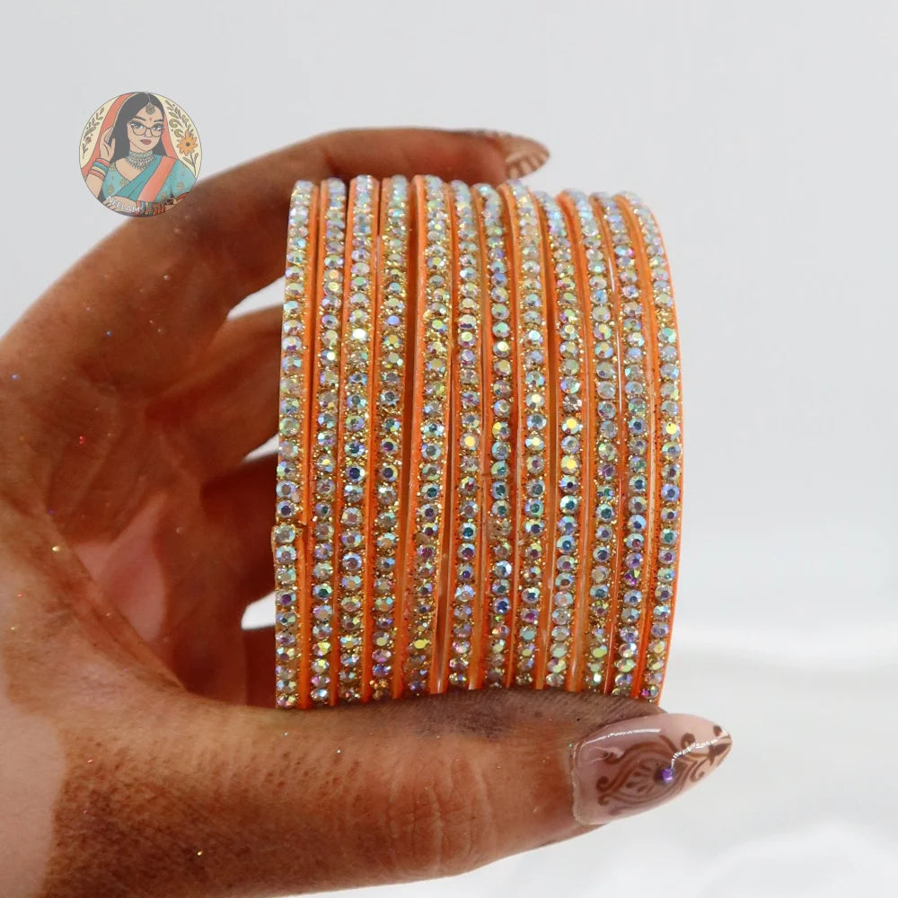’Sunset’ Bebo Glitter Glass Bangle Set