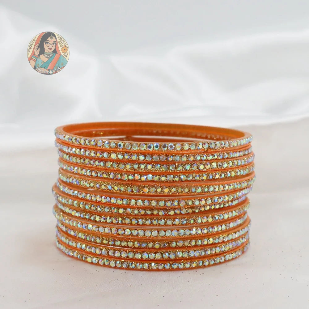 ’Sunset’ Bebo Glitter Glass Bangle Set