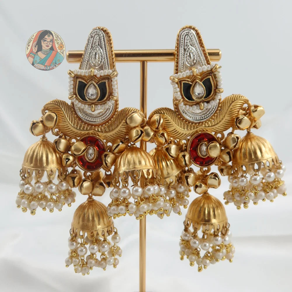 Taanvi Kashmiri Gold Earrings