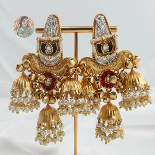Taanvi Kashmiri Gold Earrings