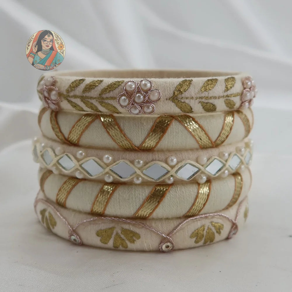 Taasha Craft Threadwork Bangle Set - Navi