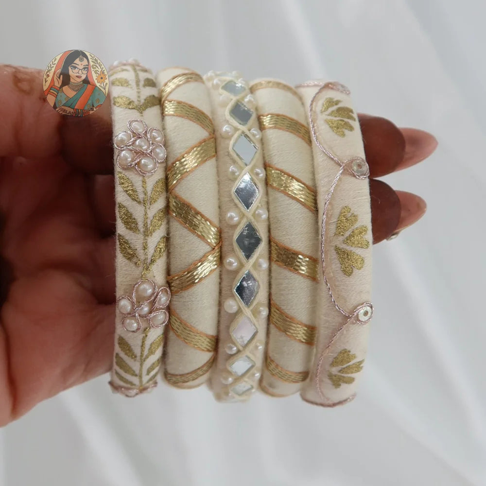 Taasha Craft Threadwork Bangle Set - Navi