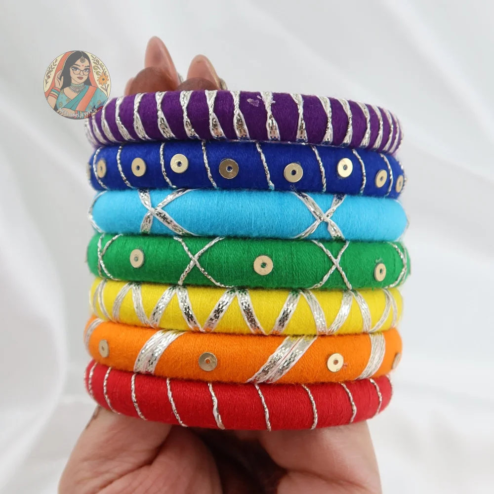 Taasha Craft Threadwork Bangle Set - Satrangi