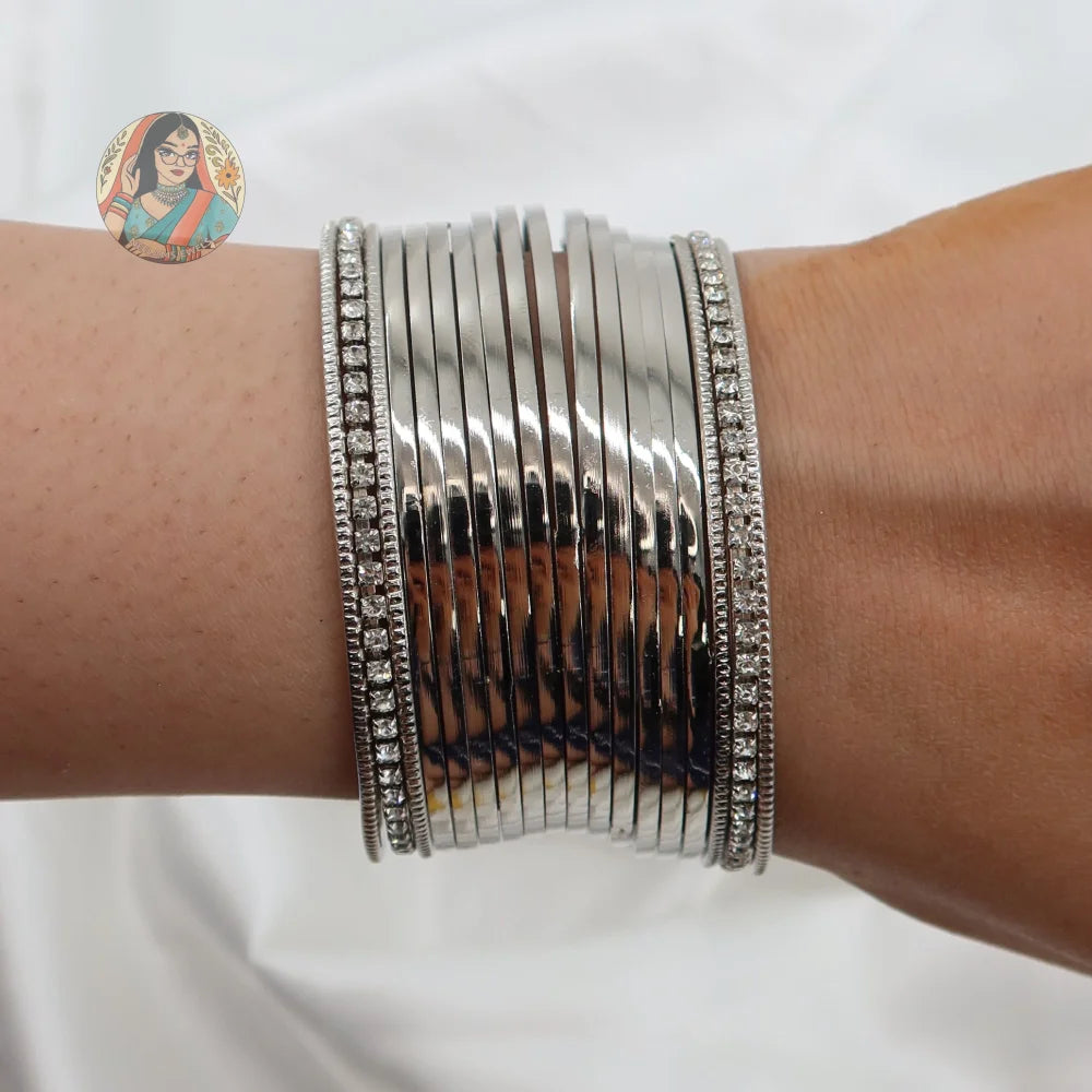 Tamanna Silver Bangle Set
