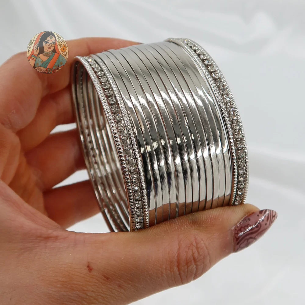 Tamanna Silver Bangle Set