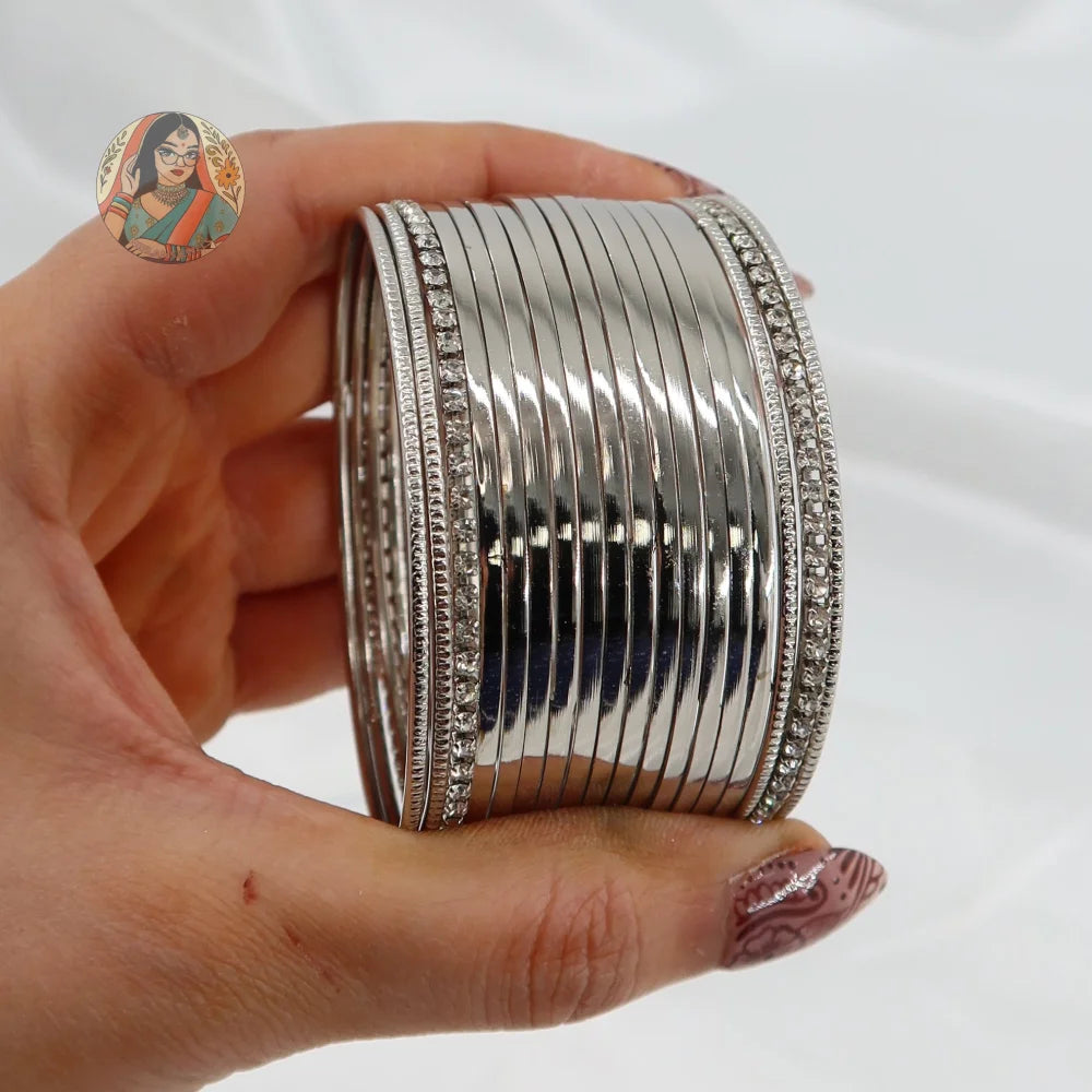Tamanna Silver Bangle Set
