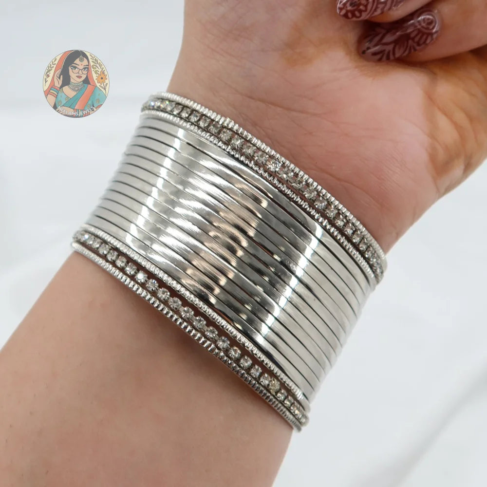 Tamanna Silver Bangle Set