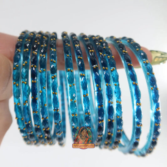 ’Teal’ Glass Bangle Set