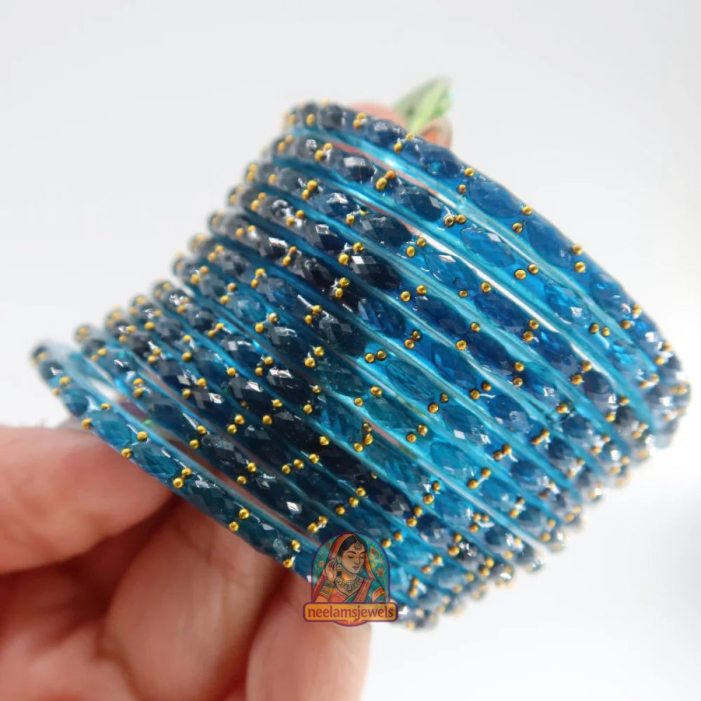 ’Teal’ Glass Bangle Set