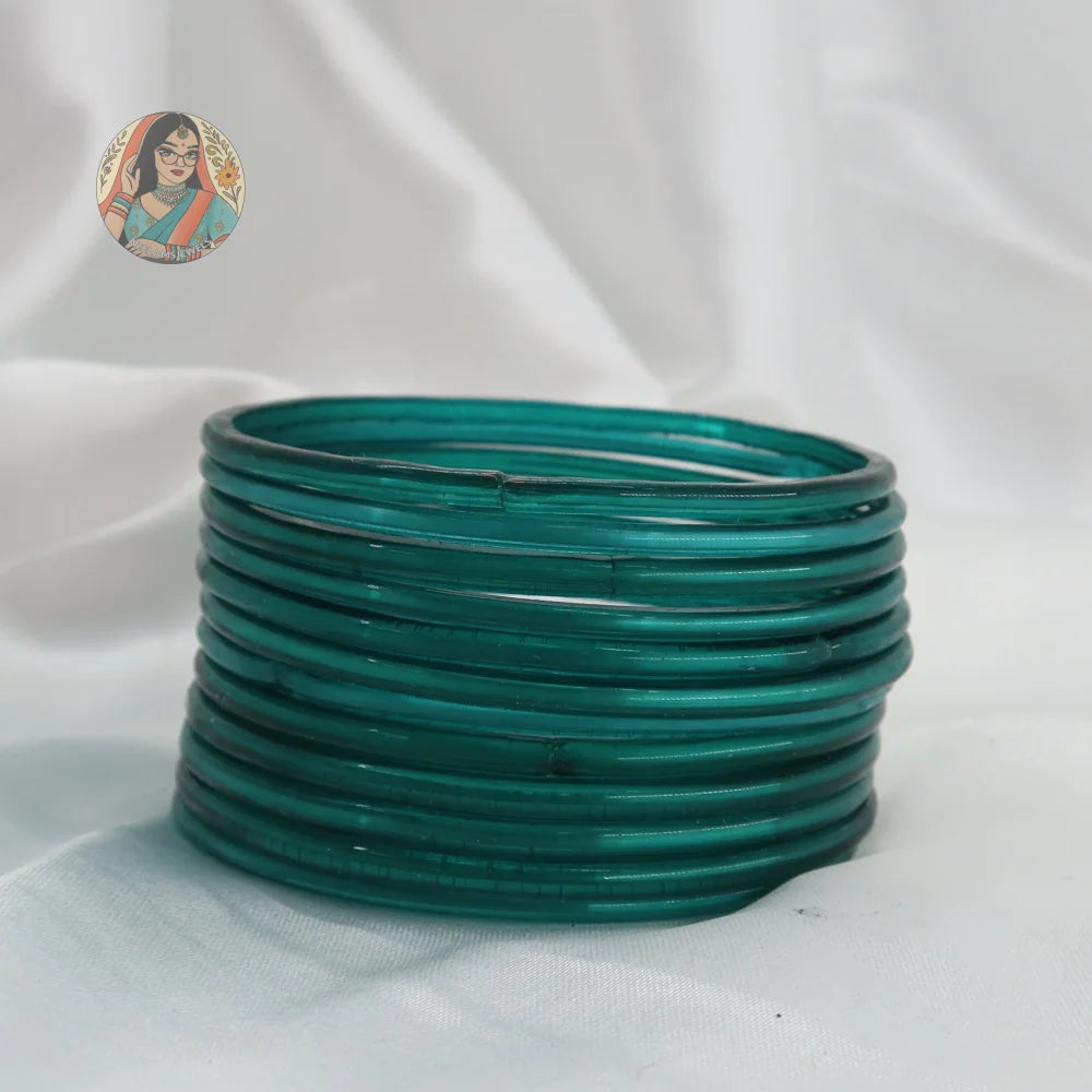 ’Teal’ Rang Pakka Glass Bangle Set