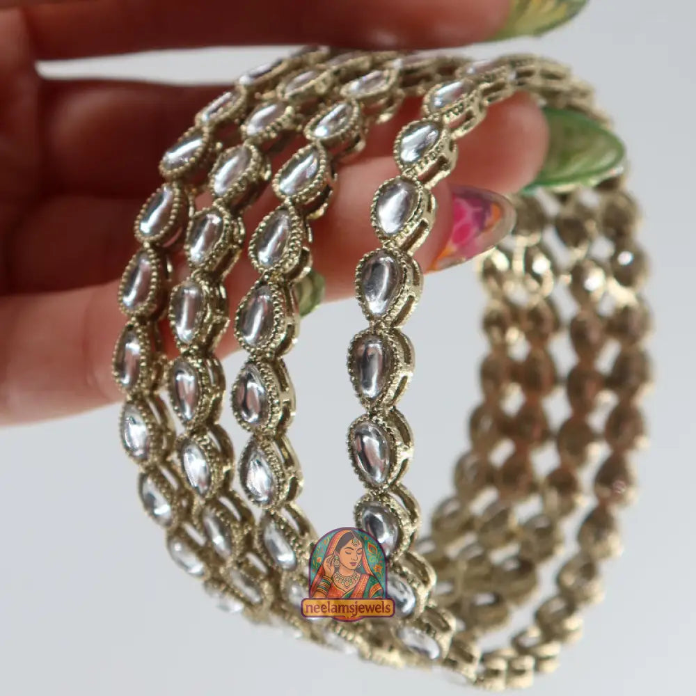 Teardrop Kundan Bangles