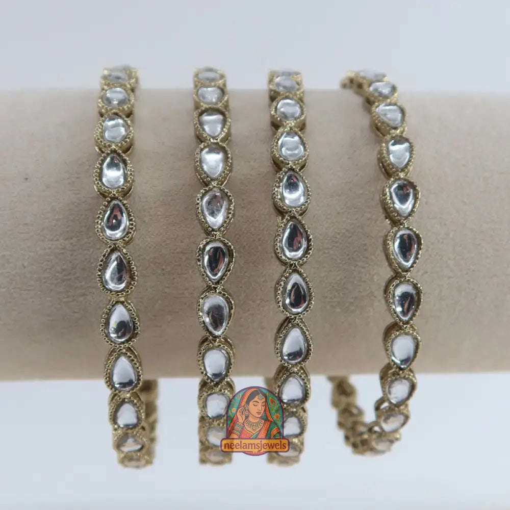 Teardrop Kundan Bangles