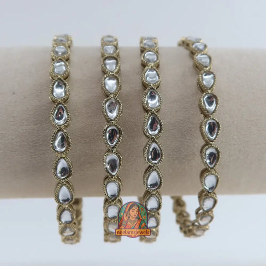 Teardrop Kundan Bangles