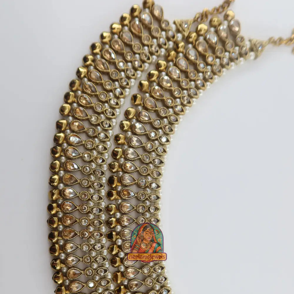 Teardrop Kundan Pearl Anklet