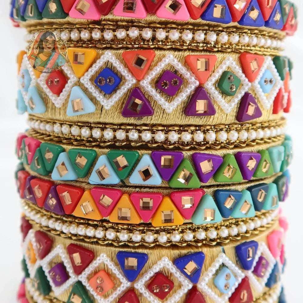 Threadwork Mosaic Bangle Stack