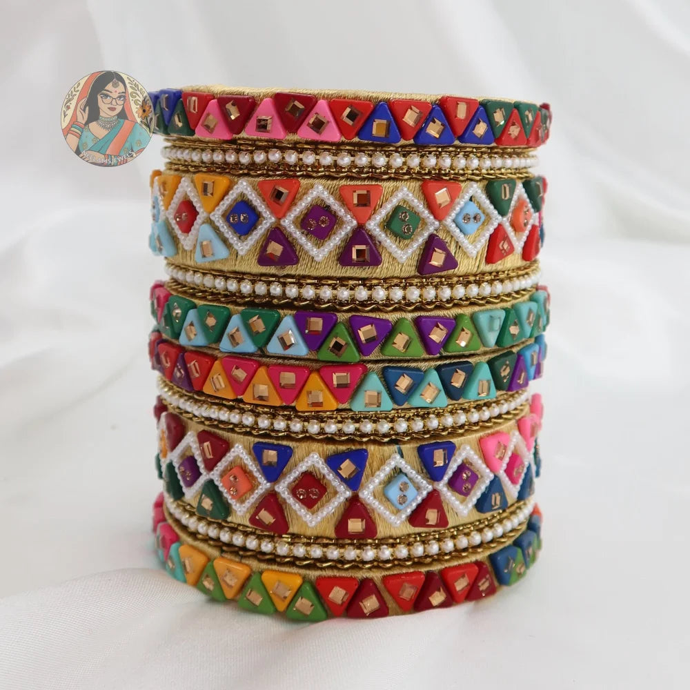 Threadwork Mosaic Bangle Stack