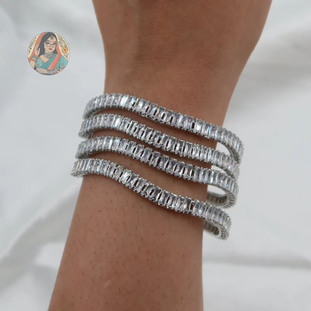 Tidal Wave Bangles (Silver)