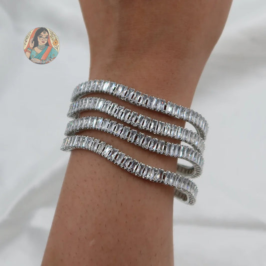 Tidal Wave Bangles (Silver)