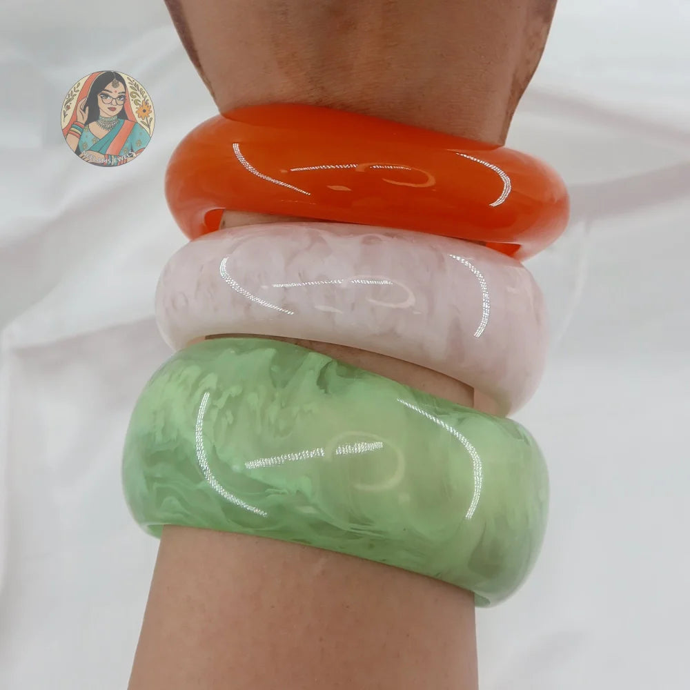 Tiranga Resin Bangle Stack