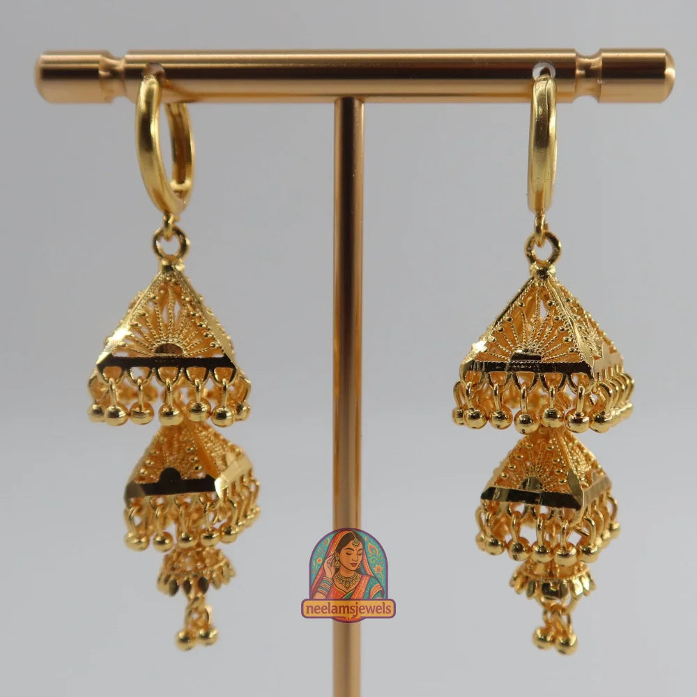 Twin Pyramid Jhumka