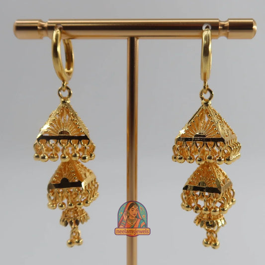 Twin Pyramid Jhumka