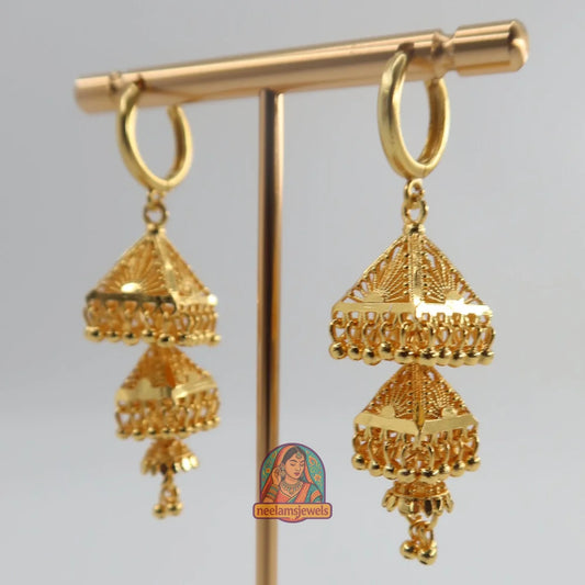 Twin Pyramid Jhumka