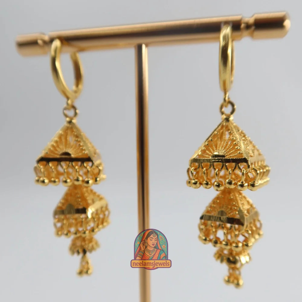 Twin Pyramid Jhumka