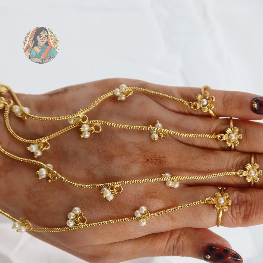 Vaani Gold Pearl Hathphool