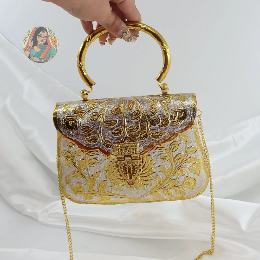 Veena - Metal Handbag - Dual-Tone